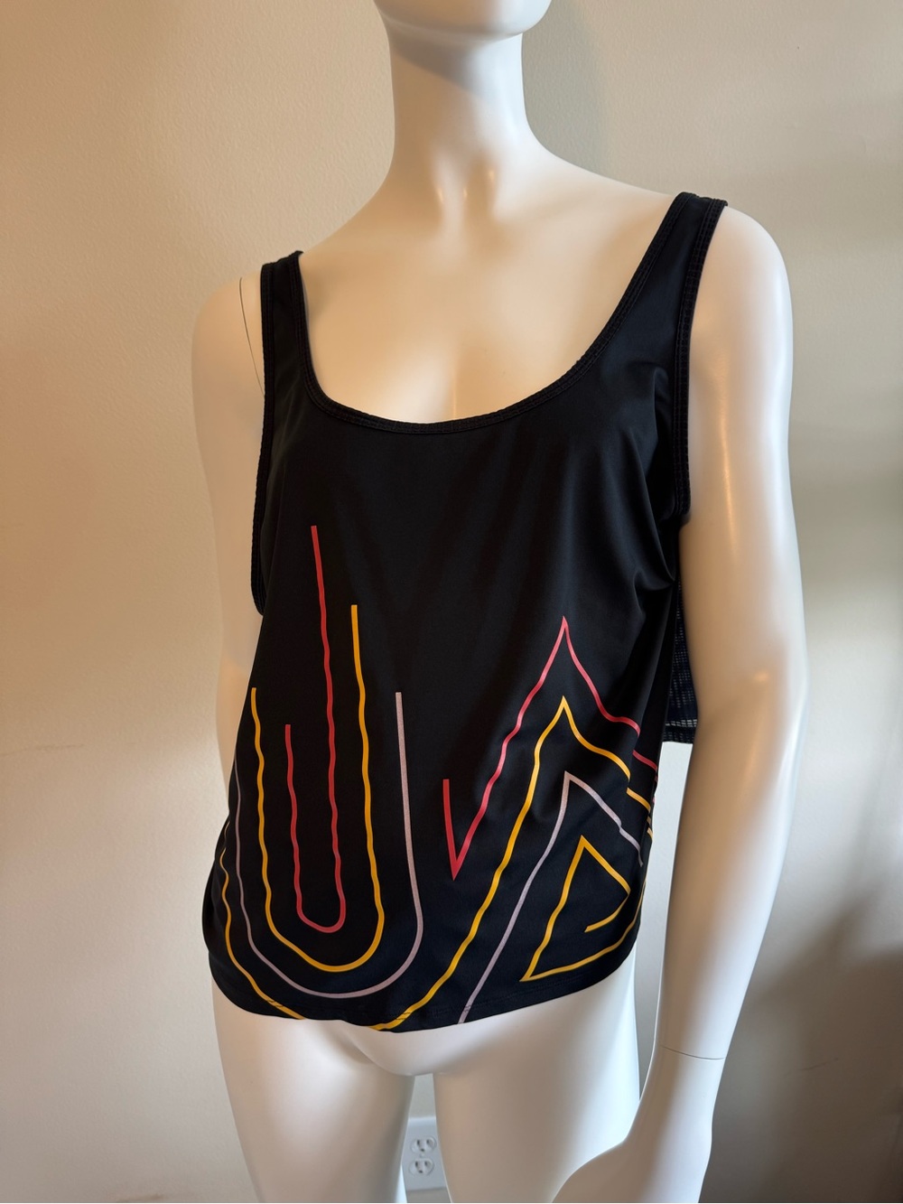 Under Armour Black Tank Top with Colorful Line Accents